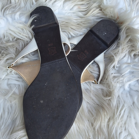 Talbots White leather flat sandals 10 - Picture 5 of 6